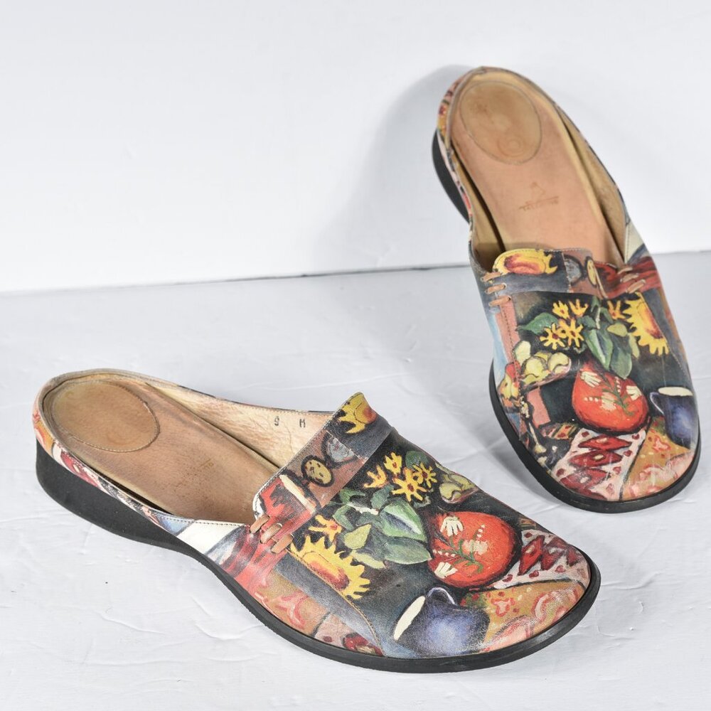 Icon LA Painted Slip on Mules size 9